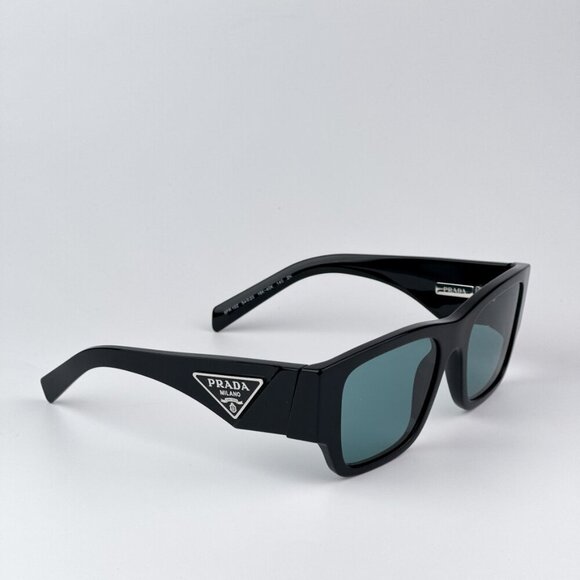 Prada PR10ZSF 16K40K BRAND NEW Sunglasses Black Petrol Green Square Unisex